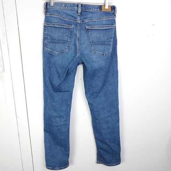 American Eagle Jeans Womens 2 90s Straight Medium Wash Mid Rise Retro Stretch - Picture 6 of 12